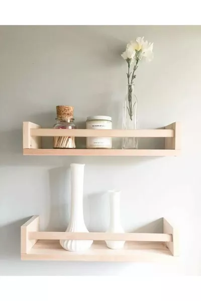 Children's Room Balcony 1 Piece Wall Shelf Wooden Bookshelf Shelf Multi-Purpose Shelf cm