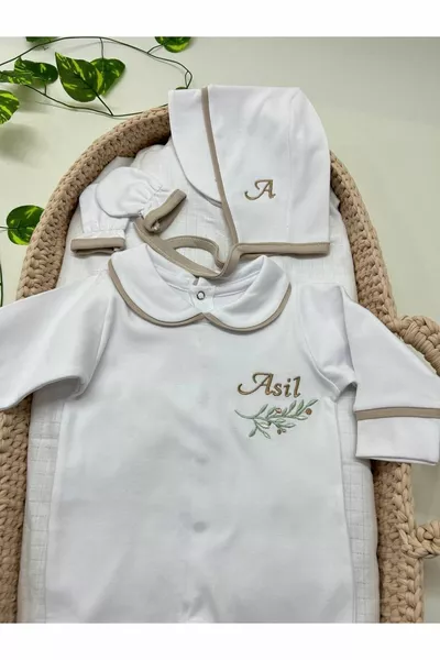 Personalized Custom Design Jumpsuit with Gloves and Bonnet Hat 3-Piece Set