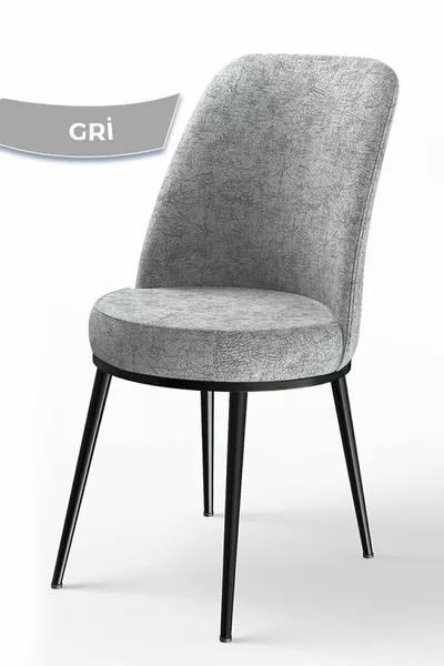 Dexa Series Kitchen Chair, Gray Chair with Black Legs
