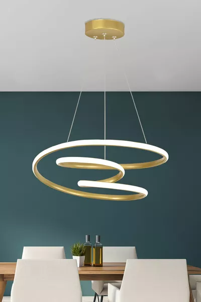 Modern Pendant Galaxy Gold Frame Chandelier with White LED Light