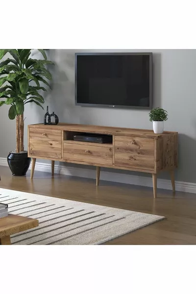 Beyza Wooden Leg Cm Atlantic Pine TV Stand