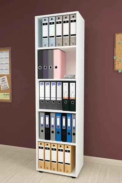 5-plank Boekenkast Kantoorkast Mapkast Multifunctionele Kast Keukenkast Wit