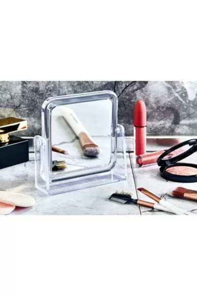 Square Makeup Mirror for Tabletop, Double-Sided Makeup Mirror, 3x Magnification