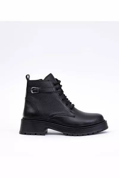 f جلد طبيعي سميكة وحيد الدانتيل متابعة أحذية نسائية