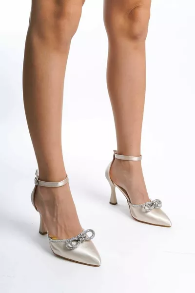 -WOMEN'S EVENING DRESS SHOES WITH BOW FROM THE SET STYLISH AND COMFORTABLE