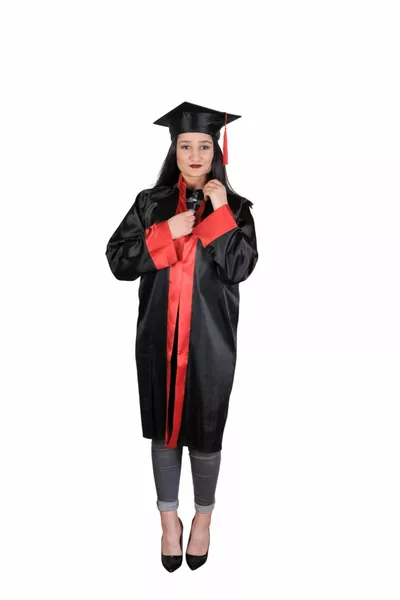 ثوب التخرج أسود أحمر