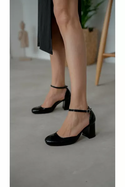 Hermony Zwart Lakleer Echt Lederen Hakken