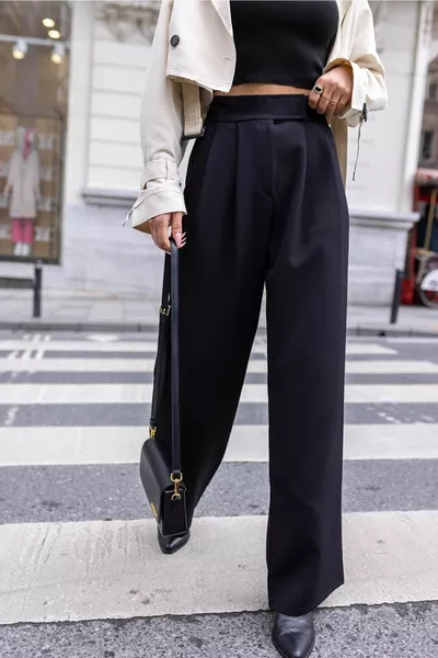 Women's High Waist Velcro Waist Palazzo Pants