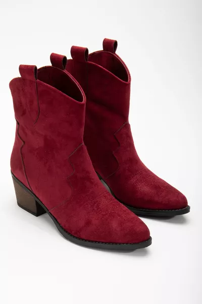 بورجوندي بلوم ماتي سويدي أحذية رعاة البقر الغربية