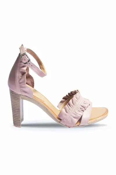 Chaussures Cuir Rose Séché Sandales à talons pour femmes 