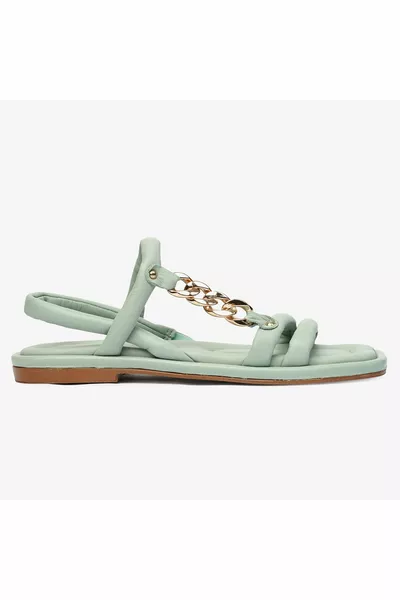 صنادل جلد طبيعي بالنعناع للنساء 