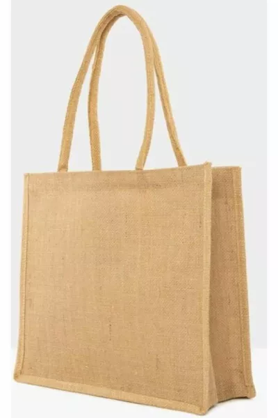 Borsa da spiaggia da donna in paglia - Tessuto di iuta colore grezzo con manico morbido
