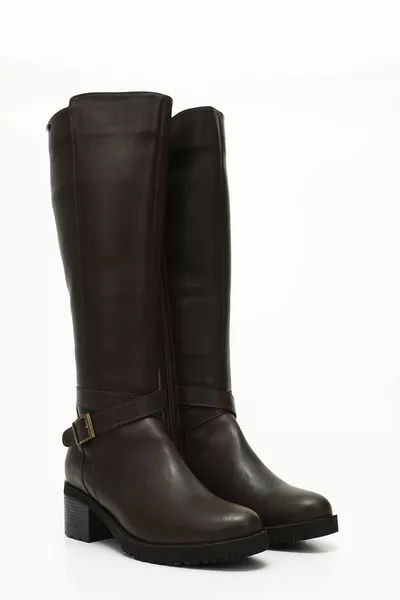 القهوة العتيقة الجبهة جولة اصبع القدم المطاط الوحيد كعب سستة مشبك المرأة أحذية عارضة 