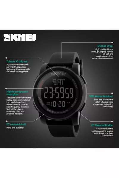  ساعة يد رجالية بقيادة مضاءة سيليكون حالة سيليكون الفرقة