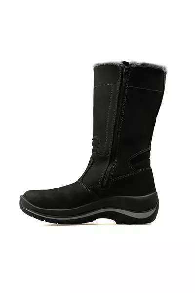 Echtes Leder Anthrazit Damen Stiefel Nr.:  (LG)