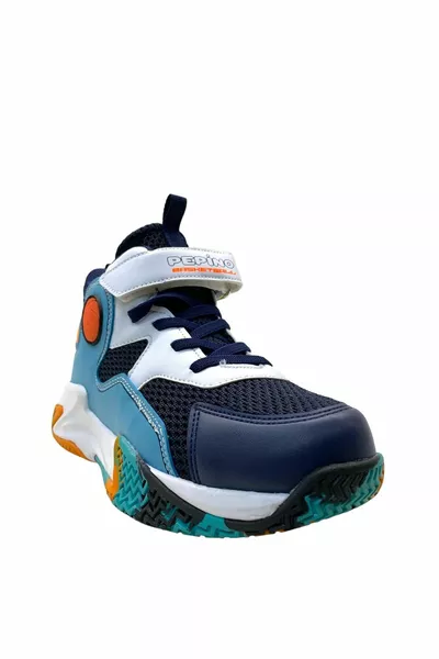  Ортопедические детские темно-синие синие белые баскетбольные кроссовки