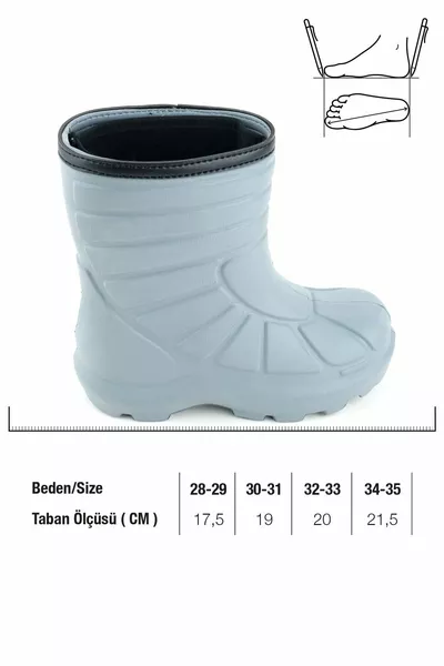 Boys' Waterproof Rain Boots with Detachable Additional Socks in Winter Boots