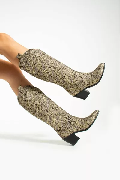 Stivali da cowboy western da donna con motivi autentici