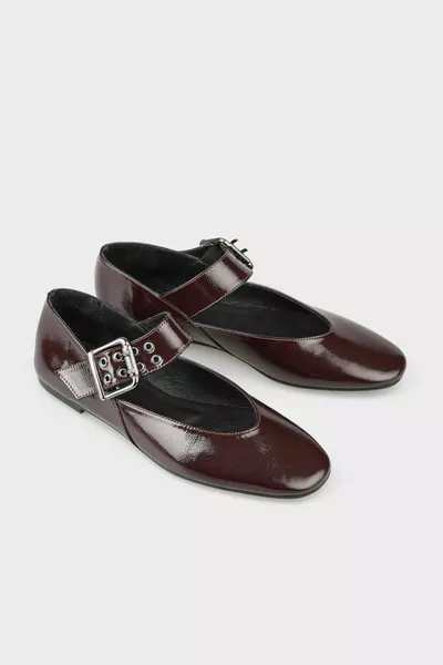 Бордовая кожаная женская повседневная обувь