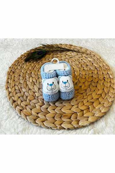 Bleu Fille Garçon Bébé Tricots Tricots avec Teddy Bear