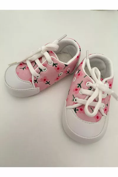 BABY GIRL HOUSE SHOES & BOOTIES SOFT-SOLED FLORAL PATTERNED SNEAKERS