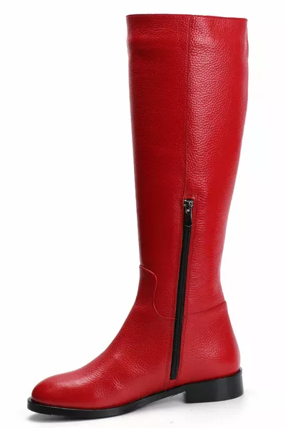 Rote Damen Lederstiefel