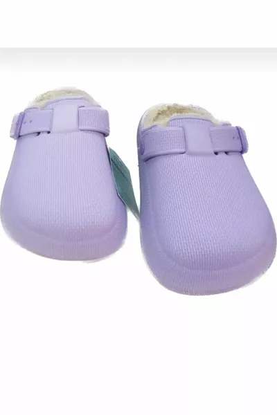 Цветни детски кожени нехлъзгащи се чехли за къща