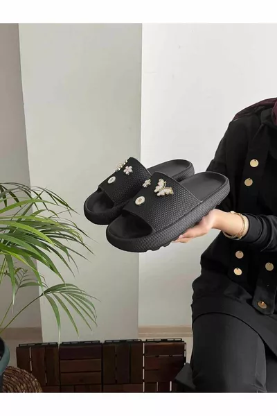 Стилен дизайн с каменна предна част Открит плаж Басейн Градина Морска вила Мека дебела подметка Ежедневни чехли