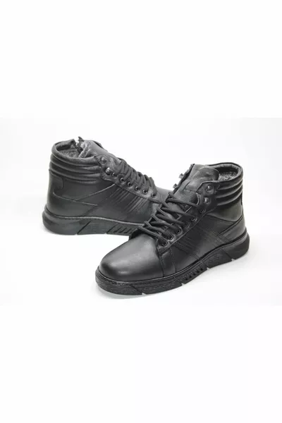 RUTSCHFESTE SOHLE AUS ECHTEM LEDER, GEFIEDERTE SCHNÜRUNG FERMUR EASY WEAR WINTERSTIEFEL FÜR HERREN