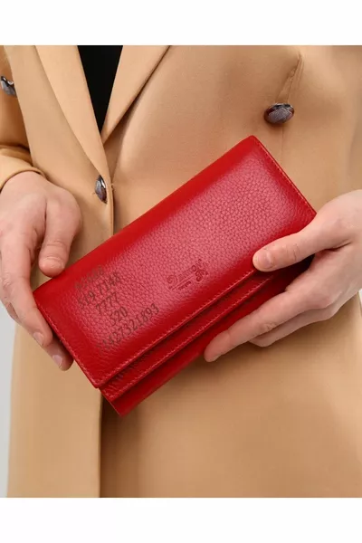 STD красный женский кошелек с двойным клапаном Life Floral Classic