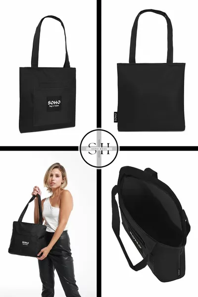 الأصلي كبير الحجم 3 مقصورات سستة ماء لينة القماش النسيج جيب الأكمام وحقيبة الكتف