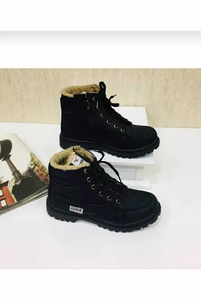 Экстремальные унисекс черные зимние водонепроницаемые меховые сапоги туфли