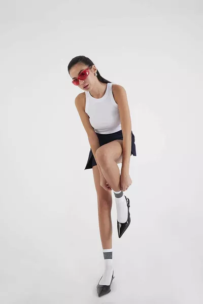 Mini Shorts Skirt with Slit 