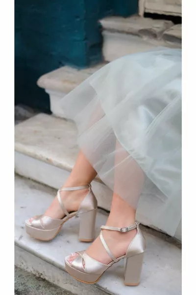 Ten Satin Platform Women's Evening Dresses