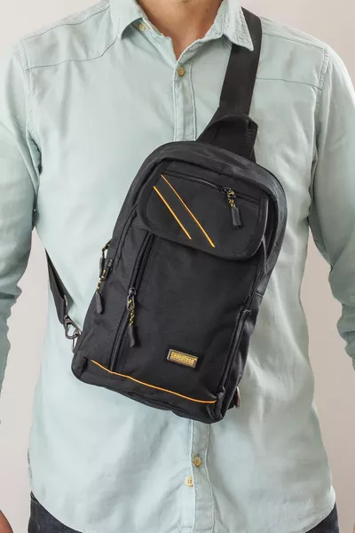 Крест назад плечо грудь водонепроницаемый ремень унисекс черная сумка 