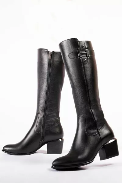 ٪ أحذية جلدية سوداء أصلية