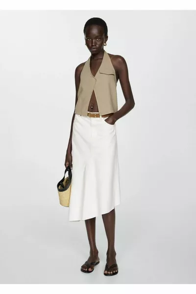 Asymmetrical Denim Skirt