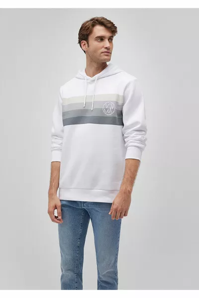 Wit sweatshirt met capuchon 