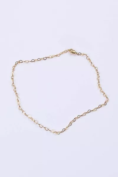 Heart Shaped Chain Gold Color Necklace