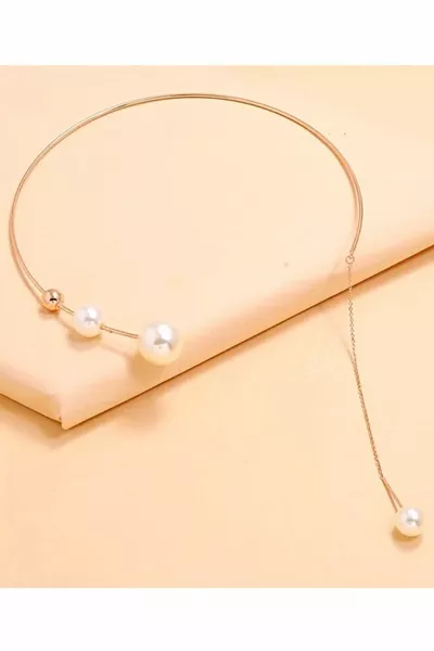 Pearl Style Elegant Necklace Gold