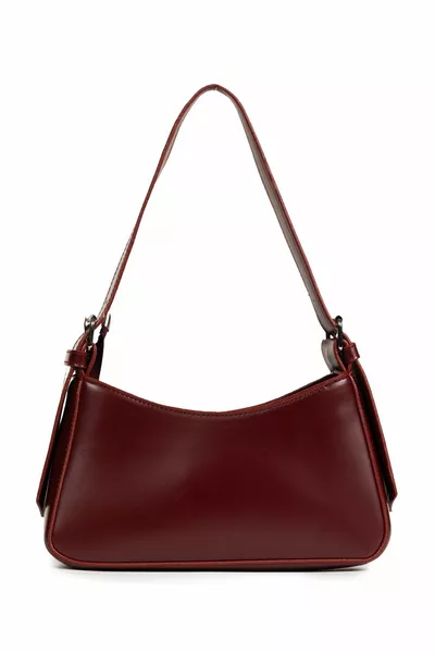 Женская сумка на молнии на подкладке бордового цвета