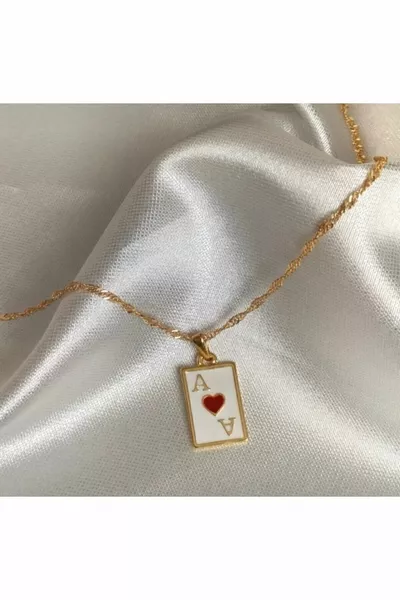 Vergulde mok Ace Plate ketting