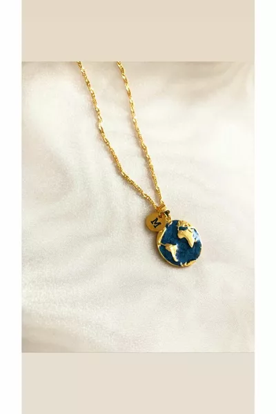 World M Letter Gold Necklace