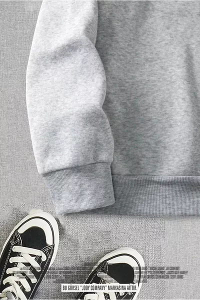 نصف زيبر نجمة مطبوعة رمادي المرأة قميص من النوع الثقيل