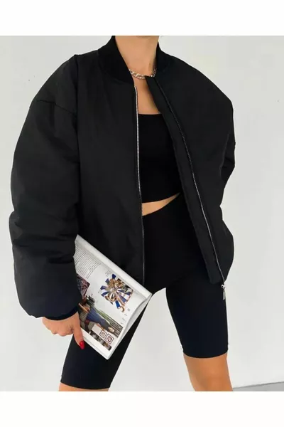 Unisex Bomberjacke in Schwarz