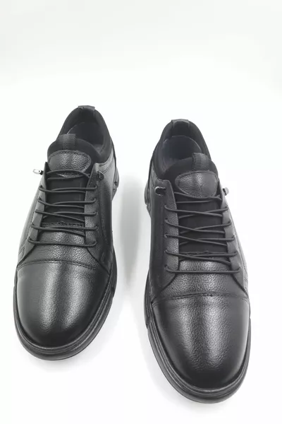 Hommes Noir Orthopédique Intérieur Extérieur Complet Cuir Ultra Casual Chaussures Décontractées