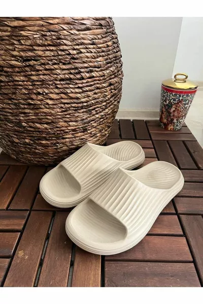 أزياء رجالية مخطط Yeezy الشريحة النعال الشاطئ بركة شاطئ البحر الموسم الجديد