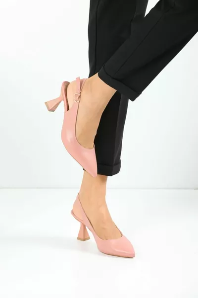 كعب مفتوح من الخلف للسيدات كعب شامبانيا