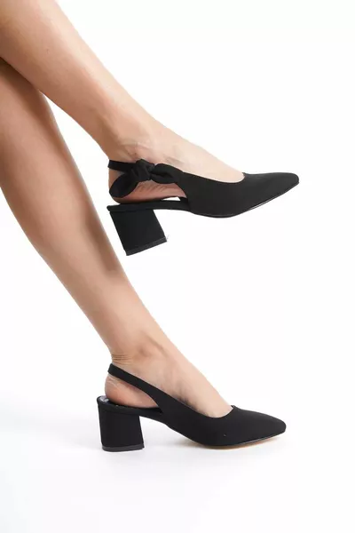 Women's Shoes Comfortable And Stylish Casual Wearable Side Elasticated Bow 5cm Heel