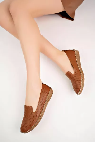 Chaussures Laser Tan pour femmes avec coussinets orthopédiques